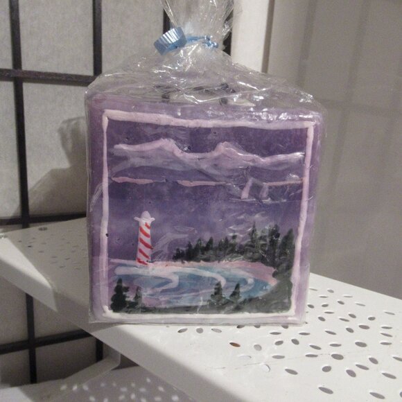 Out at Sea, Candle, Hand Painted, Helen Radok, Nature, Lighthouse, Art, Sailor - Picture 2 of 6